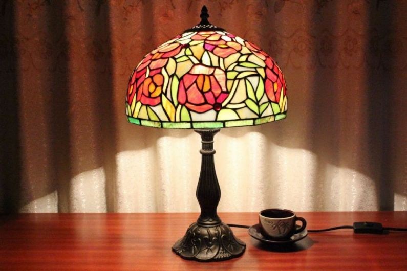 Tiffany 12 Inch Table Lamp 2 - TATD120189 - handcrafted Tiffany stained glass lamp