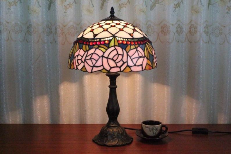 Tiffany 12 Inch Table Lamp 2 - TATD120190 - handcrafted Tiffany stained glass lamp