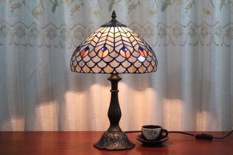 Tiffany 12 Inch Table Lamp 2 - TATD120192 - handcrafted Tiffany stained glass lamp