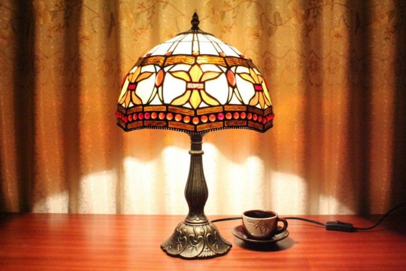 Tiffany 12 Inch Table Lamp 2 - TATD120193 - handcrafted Tiffany stained glass lamp