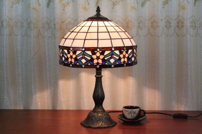 Tiffany 12 Inch Table Lamp 2 - TATD120194 - handcrafted Tiffany stained glass lamp