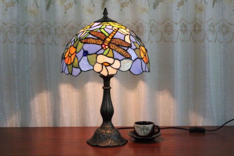 Tiffany 12 Inch Table Lamp 2 - TATD120196 - handcrafted Tiffany stained glass lamp