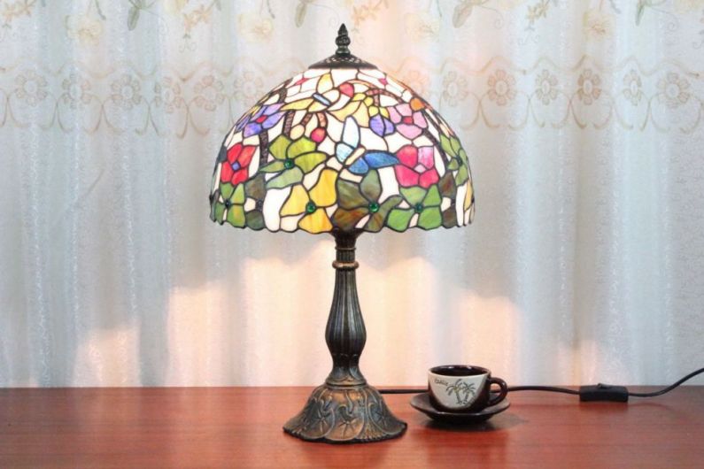 Tiffany 12 Inch Table Lamp 2 - TATD120198 - handcrafted Tiffany stained glass lamp