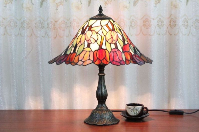 Tiffany 12 Inch Table Lamp 2 - TATD120199 - handcrafted Tiffany stained glass lamp