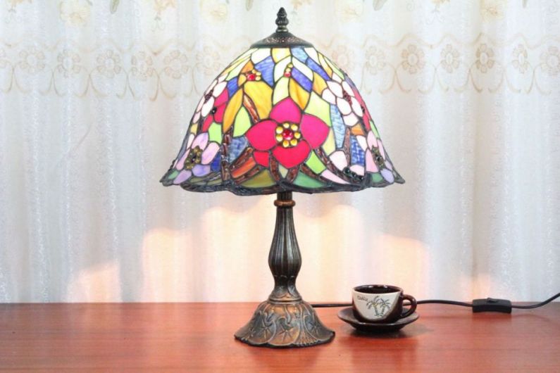 Tiffany 12 Inch Table Lamp 2 - TATD120200 - handcrafted Tiffany stained glass lamp