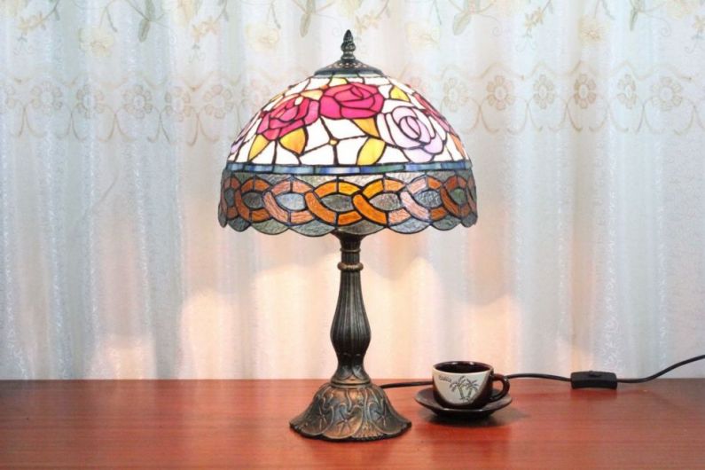 Tiffany 12 Inch Table Lamp 3 - TATD120203 - handcrafted Tiffany stained glass lamp