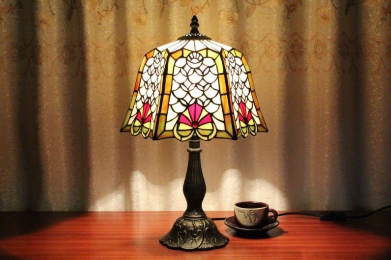 Tiffany 12 Inch Table Lamp 3 - TATD120207 - handcrafted Tiffany stained glass lamp