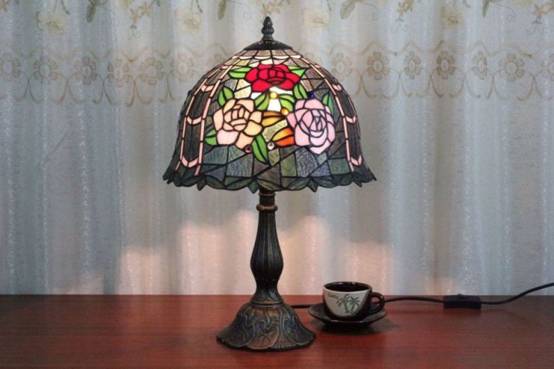 Tiffany 12 Inch Table Lamp 3 - TATD120208 - handcrafted Tiffany stained glass lamp