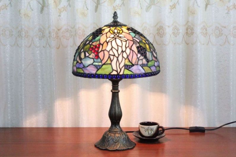 Tiffany 12 Inch Table Lamp 3 - TATD120209 - handcrafted Tiffany stained glass lamp