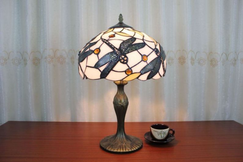 Tiffany 12 Inch Table Lamp 3 - TATD120214 - handcrafted Tiffany stained glass lamp