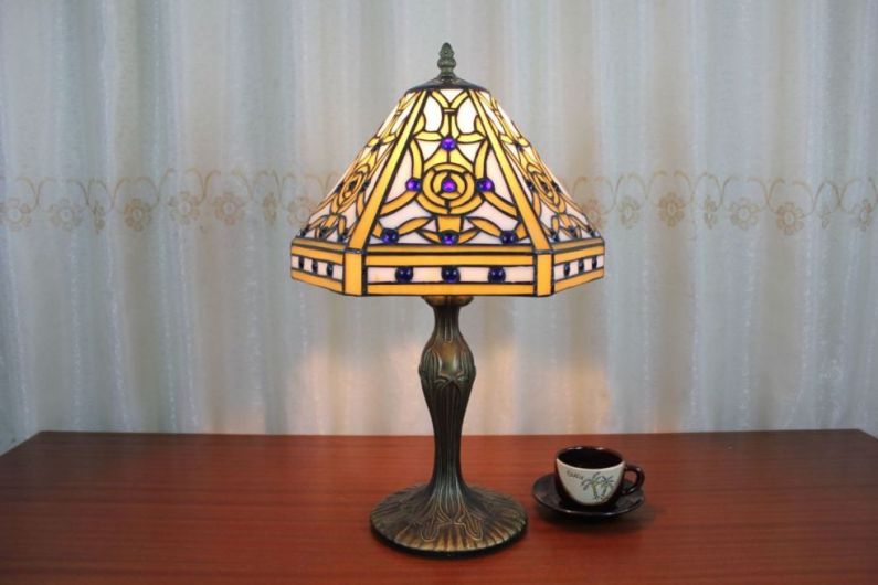 Tiffany 12 Inch Table Lamp 3 - TATD120215 - handcrafted Tiffany stained glass lamp