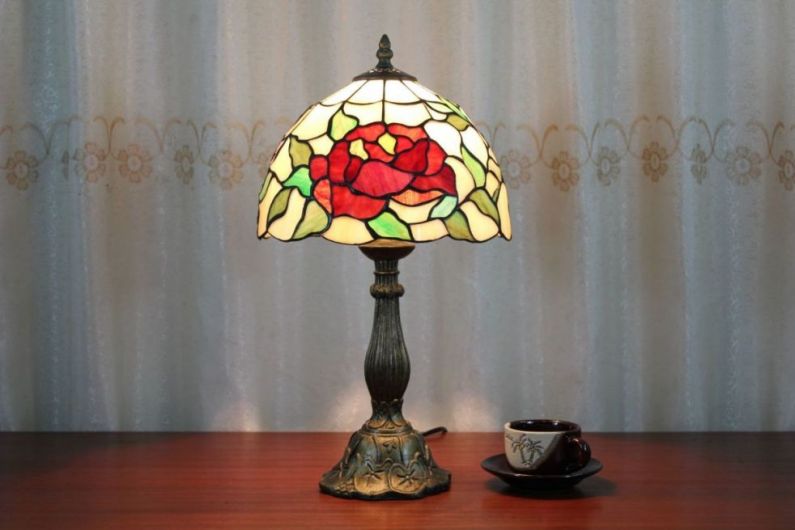 Tiffany 12 Inch Table Lamp 3 - TATD120219 - handcrafted Tiffany stained glass lamp