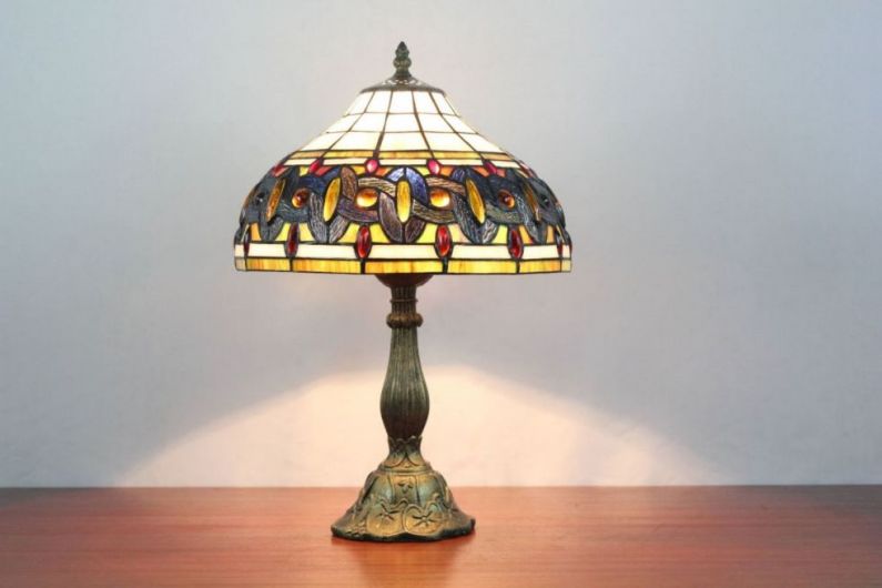 Tiffany 12 Inch Table Lamp 3 - TATD120228 - handcrafted Tiffany stained glass lamp