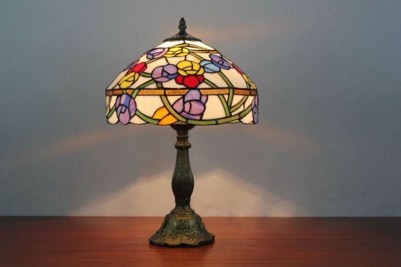 Tiffany 12 Inch Table Lamp 3 - TATD120229 - handcrafted Tiffany stained glass lamp