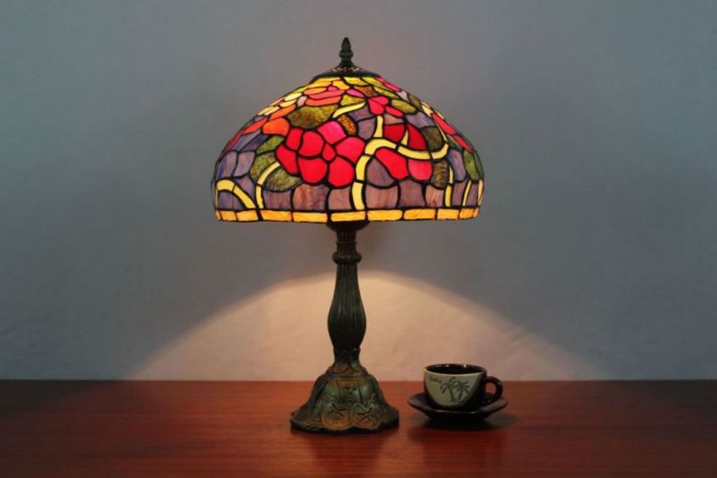 Tiffany 12 Inch Table Lamp 3 - TATD120230 - handcrafted Tiffany stained glass lamp