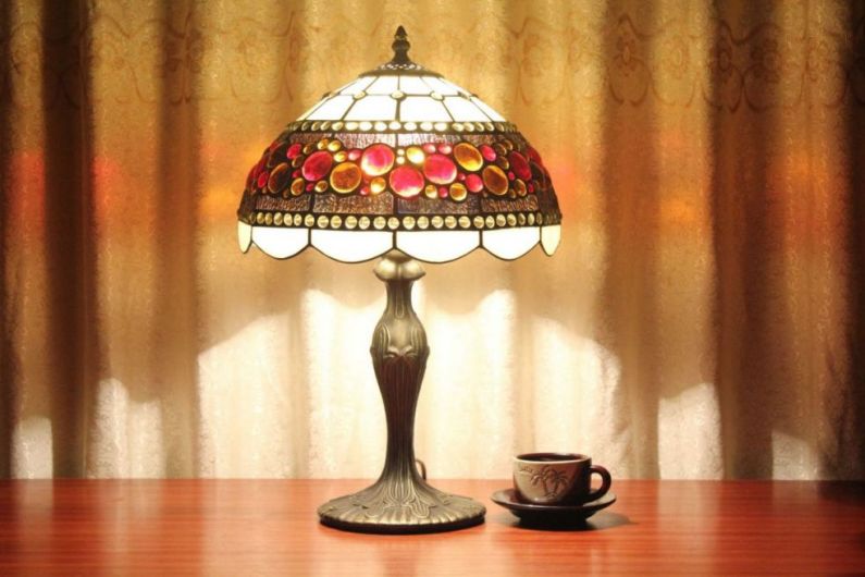 Tiffany 12 Inch Table Lamp 3 - TATD120233 - handcrafted Tiffany stained glass lamp