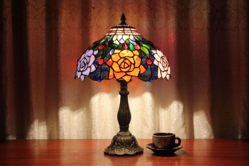 Tiffany 12 Inch Table Lamp 3 - TATD120235 - handcrafted Tiffany stained glass lamp
