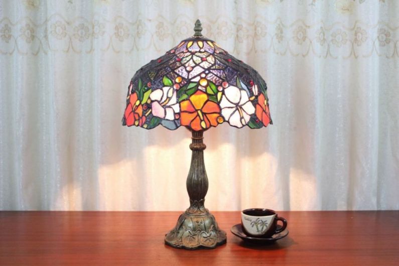 Tiffany 12 Inch Table Lamp 3 - TATD120236 - handcrafted Tiffany stained glass lamp