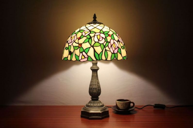 Tiffany 12 Inch Table Lamp 3 - TATD120240 - handcrafted Tiffany stained glass lamp