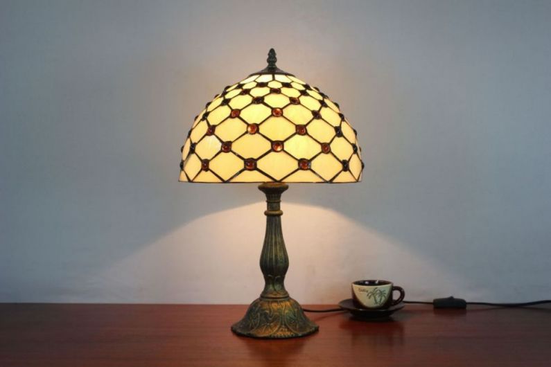 Tiffany 12 Inch Table Lamp 3 - TATD120242 - handcrafted Tiffany stained glass lamp