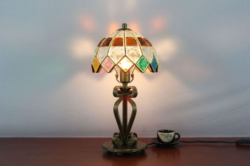 Tiffany 12 Inch Table Lamp 3 - TATD120243 - handcrafted Tiffany stained glass lamp