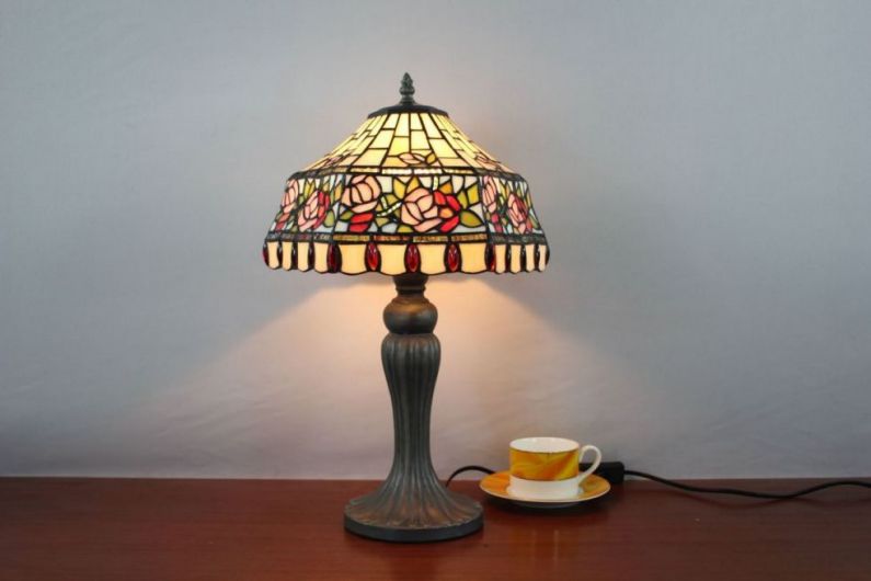 Tiffany 12 Inch Table Lamp 3 - TATD120246 - handcrafted Tiffany stained glass lamp