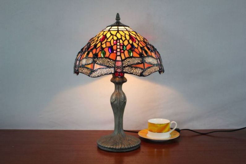 Tiffany 12 Inch Table Lamp 3 - TATD120247 - handcrafted Tiffany stained glass lamp
