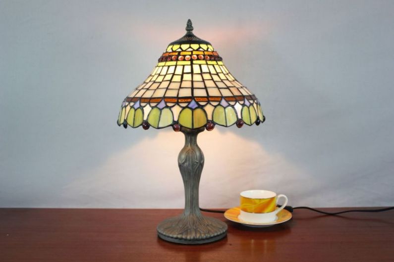 Tiffany 12 Inch Table Lamp 3 - TATD120249 - handcrafted Tiffany stained glass lamp