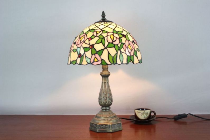 Tiffany 12 Inch Table Lamp 3 - TATD120251 - handcrafted Tiffany stained glass lamp