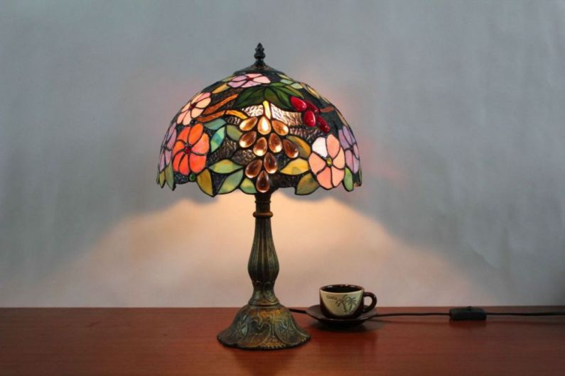 Tiffany 12 Inch Table Lamp 3 - TATD120253 - handcrafted Tiffany stained glass lamp
