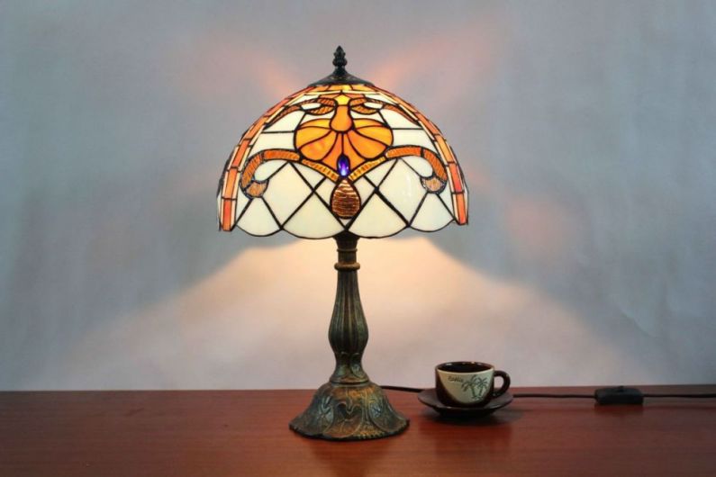 Tiffany 12 Inch Table Lamp 3 - TATD120254 - handcrafted Tiffany stained glass lamp