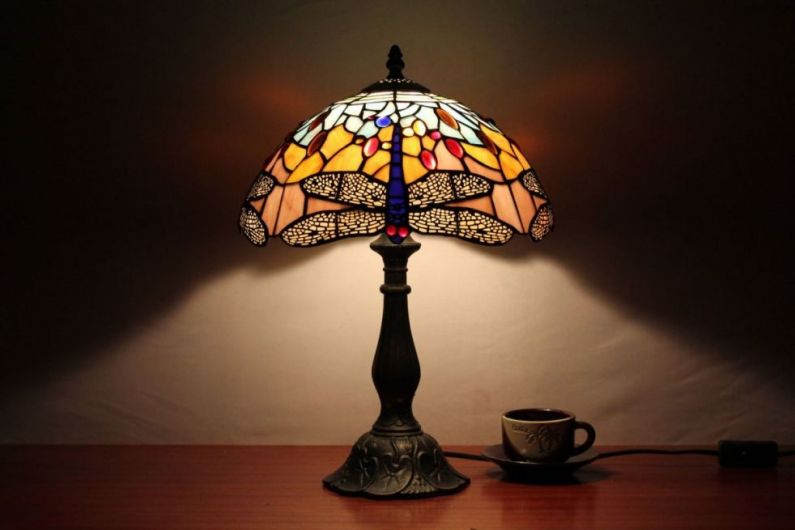 Tiffany 12 Inch Table Lamp 3 - TATD120255 - handcrafted Tiffany stained glass lamp