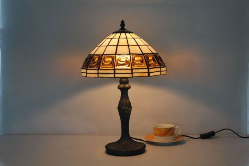Tiffany 12 Inch Table Lamp 3 - TATD120256 - handcrafted Tiffany stained glass lamp