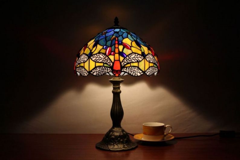 Tiffany 12 Inch Table Lamp 3 - TATD120258 - handcrafted Tiffany stained glass lamp
