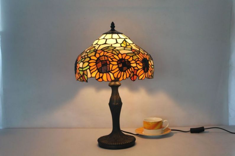 Tiffany 12 Inch Table Lamp 3 - TATD120260 - handcrafted Tiffany stained glass lamp