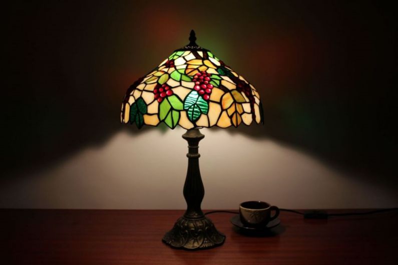 Tiffany 12 Inch Table Lamp 3 - TATD120266 - handcrafted Tiffany stained glass lamp