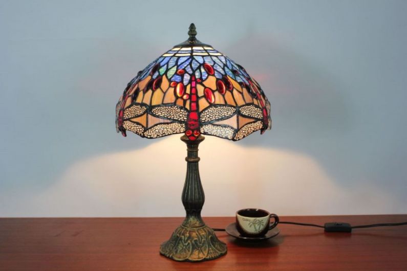 Tiffany 12 Inch Table Lamp 3 - TATD120269 - handcrafted Tiffany stained glass lamp