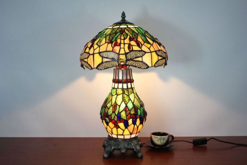 Tiffany 12 Inch Table Lamp 3 - TATD120275 - handcrafted Tiffany stained glass lamp