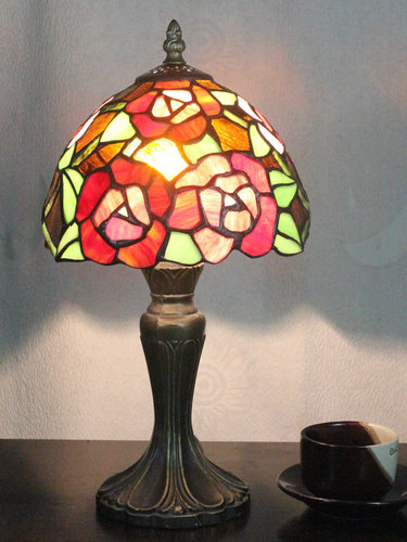 Tiffany 8 Inch 1 Table Lamp - DETAIL_27388928_283830_3319740 - handcrafted Tiffany stained glass lamp