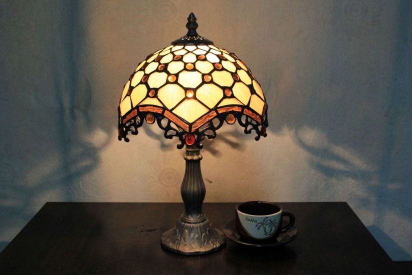 Tiffany 8 Inch 1 Table Lamp - DETAIL_27388928_283830_3319744 - handcrafted Tiffany stained glass lamp