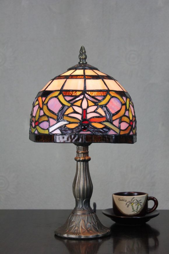 Tiffany 8 Inch 1 Table Lamp - DETAIL_27388928_283830_3319755 - handcrafted Tiffany stained glass lamp