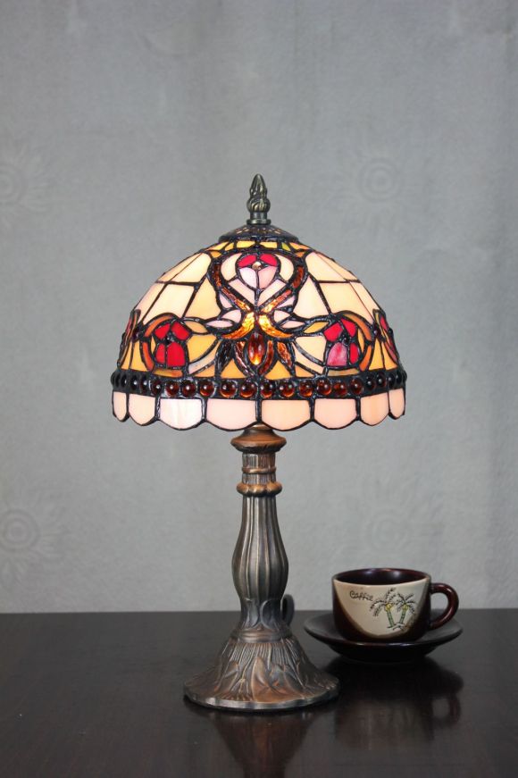 Tiffany 8 Inch 1 Table Lamp - DETAIL_27388928_283830_3319754 - handcrafted Tiffany stained glass lamp