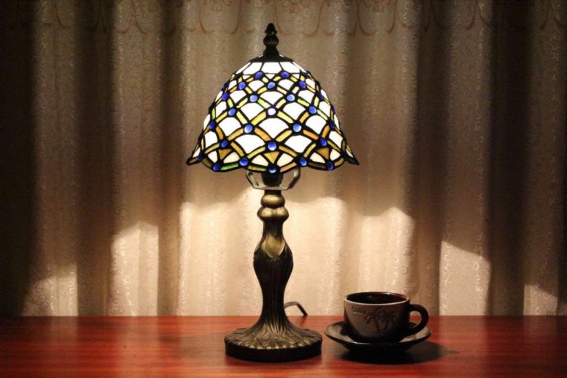 Tiffany 8 Inch 1 Table Lamp - DETAIL_27388928_283830_3319800 - handcrafted Tiffany stained glass lamp