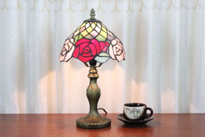 Tiffany 8 Inch 1 Table Lamp - DETAIL_27388928_283830_3319804 - handcrafted Tiffany stained glass lamp