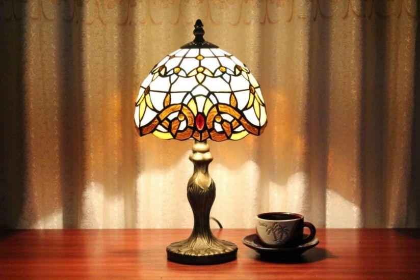 Tiffany 8 Inch 2 Table Lamp - DETAIL_27388928_283831_3319810 - handcrafted Tiffany stained glass lamp