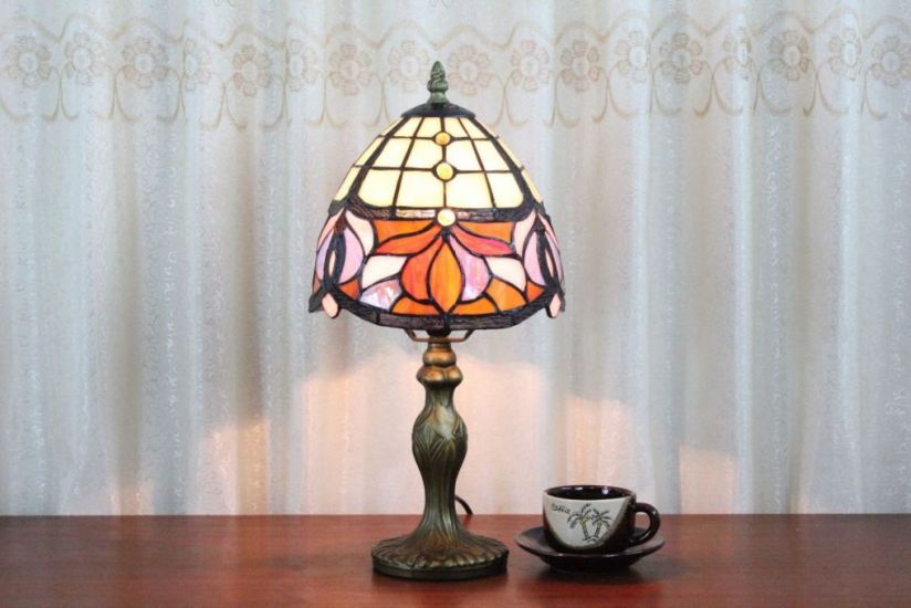 Tiffany 8 Inch 2 Table Lamp - DETAIL_27388928_283831_3319829 - handcrafted Tiffany stained glass lamp