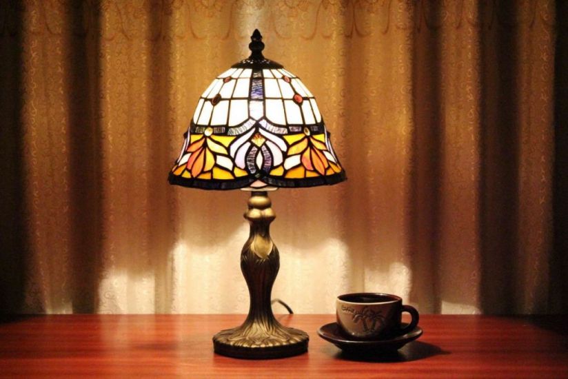 Tiffany 8 Inch 2 Table Lamp - DETAIL_27388928_283831_3319832 - handcrafted Tiffany stained glass lamp