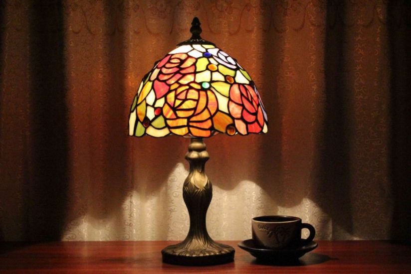 Tiffany 8 Inch 2 Table Lamp - DETAIL_27388928_283831_3319833 - handcrafted Tiffany stained glass lamp