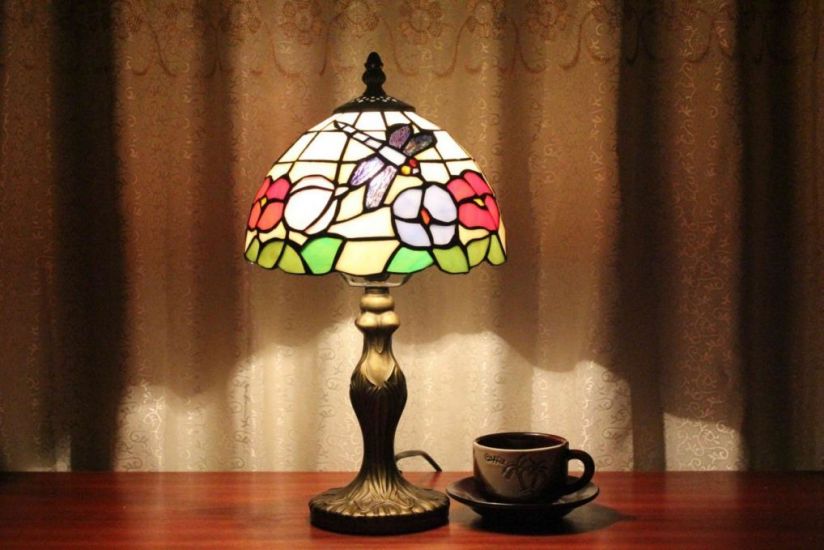 Tiffany 8 Inch 2 Table Lamp - DETAIL_27388928_283831_3319838 - handcrafted Tiffany stained glass lamp