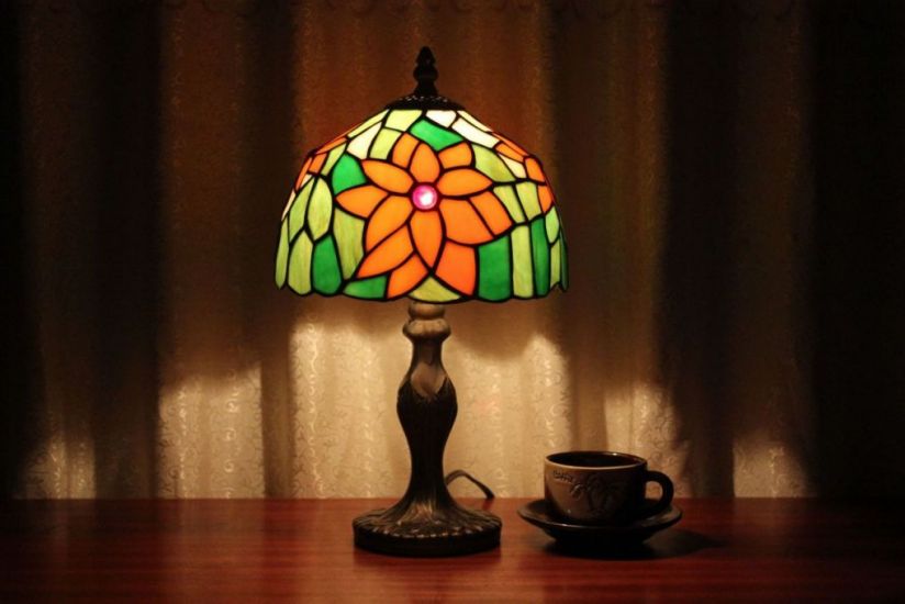 Tiffany 8 Inch 2 Table Lamp - DETAIL_27388928_283831_3319841 - handcrafted Tiffany stained glass lamp